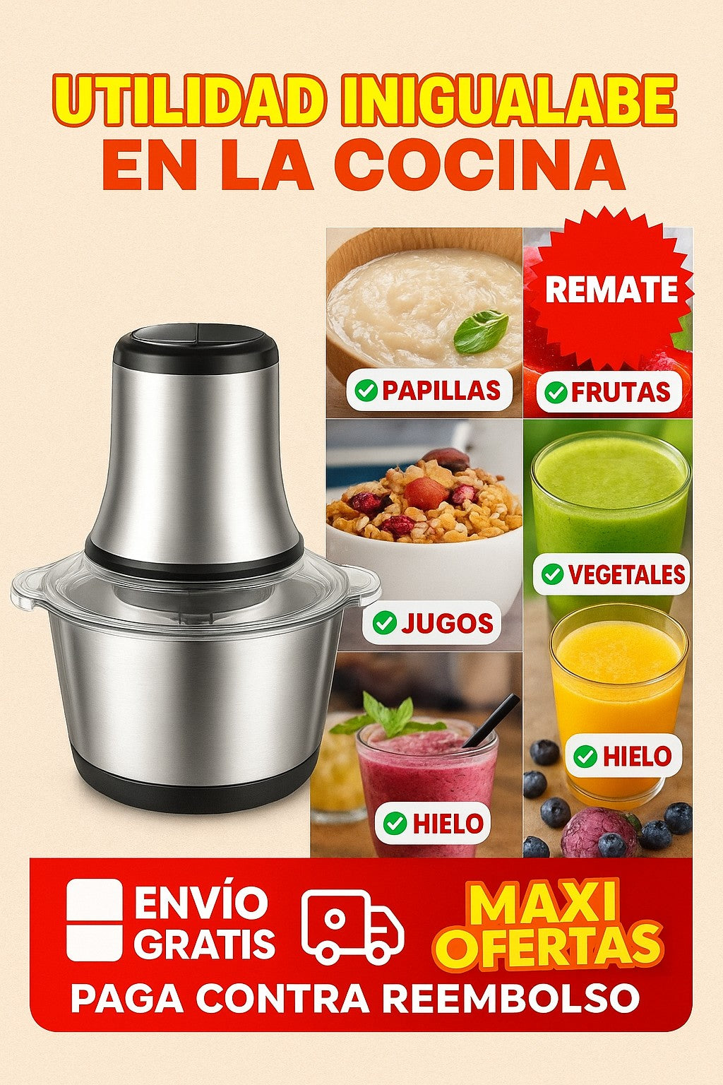 PICADOR ELÉCTRICO PREMIUM ACERO INOXIDABLE