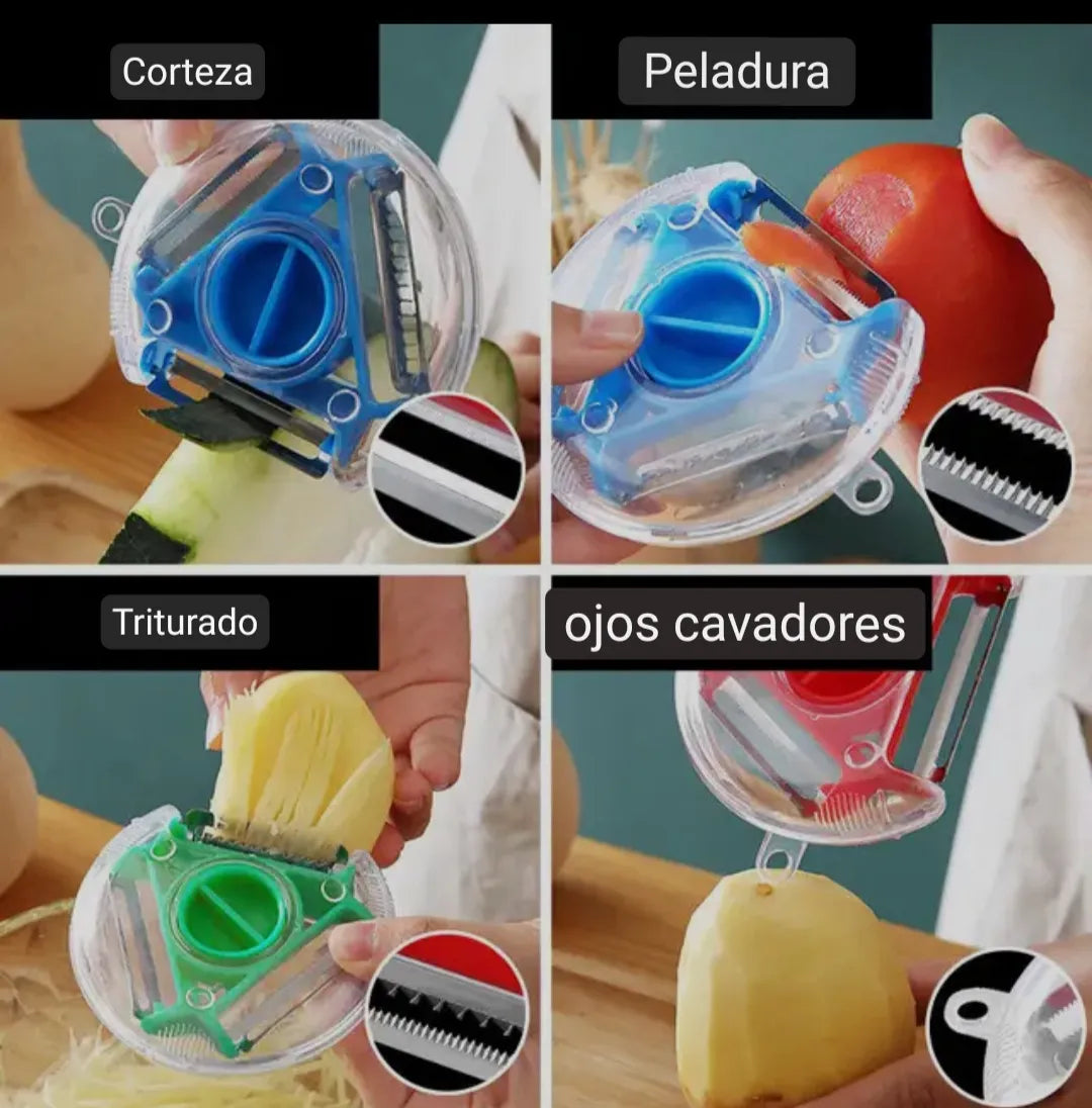 Rebanador 3 En 1 Cortador Rallador Pelador Multifuncional
