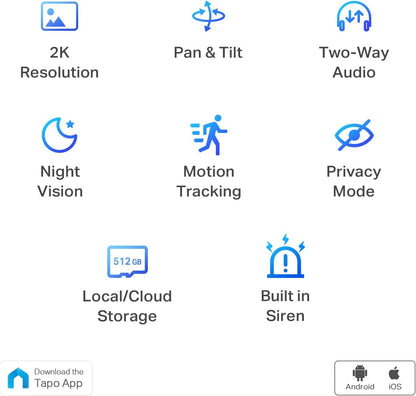 Cámara de seguridad TP-Link Tapo C210 Tapo Smart con resolución 3MP visión nocturna incluida color blanco