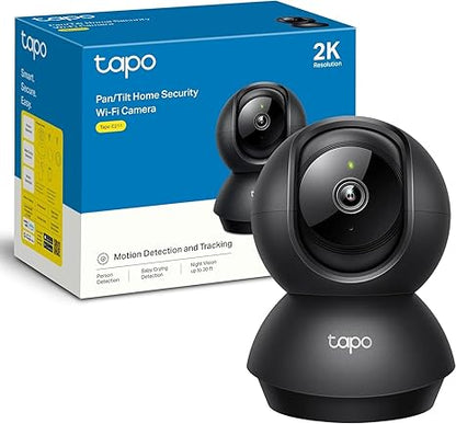 Cámara Tapo C211 Wi-Fi vigilancia 360º TP-link 3MP Tapo 2k, Color Negro
