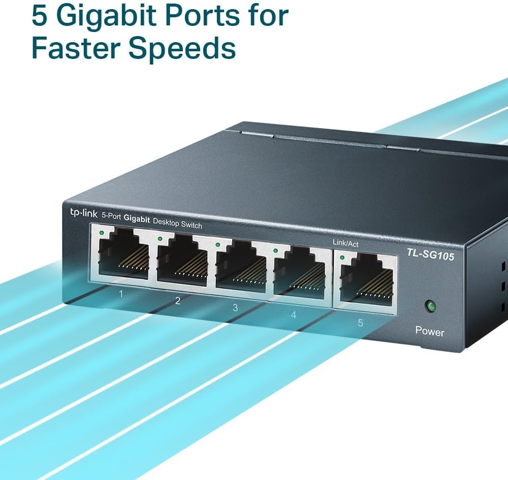 Tp-link, Switch De Escritorio 5 Puertos Gigabit, Tl-sg105