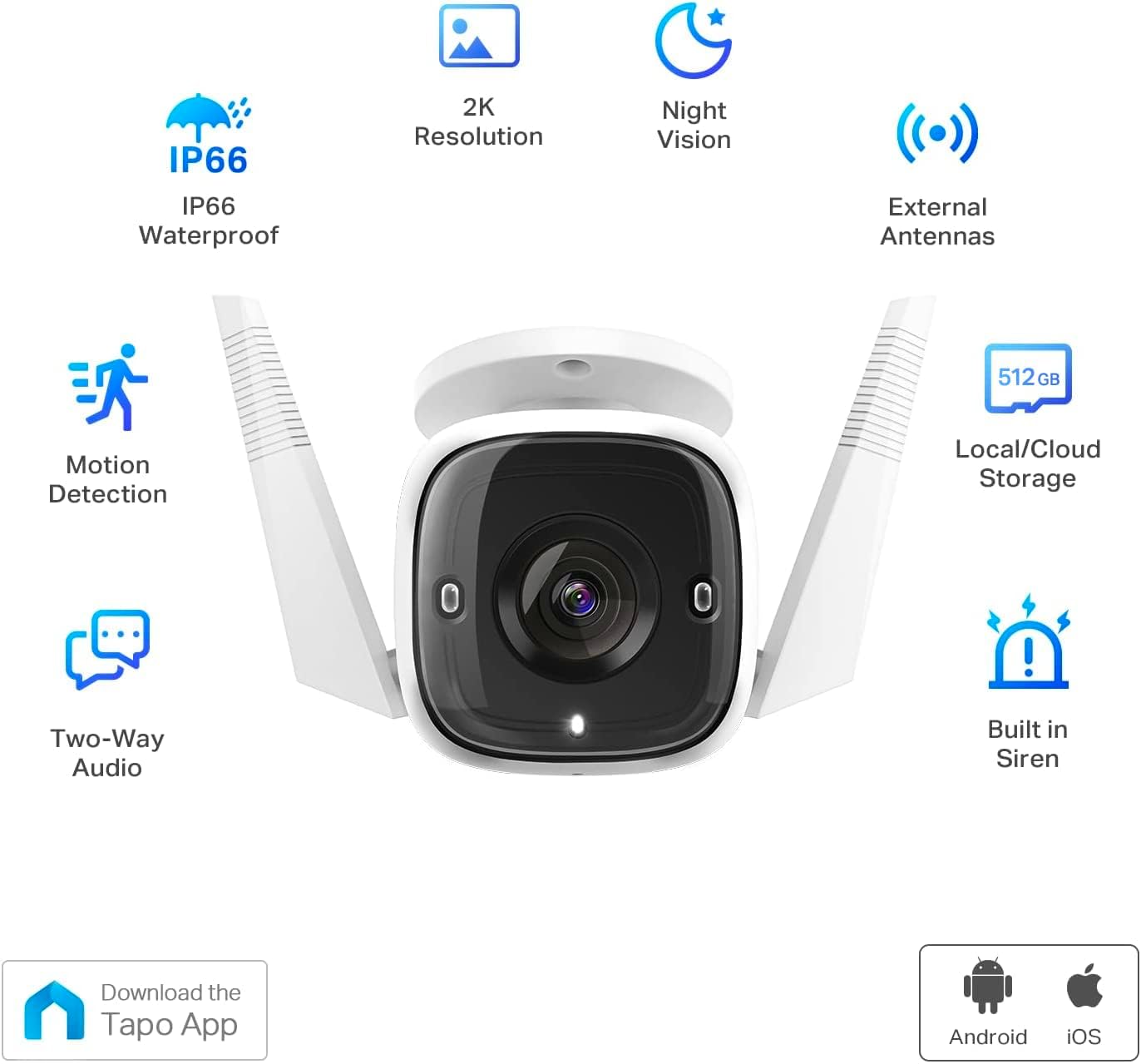 Camara Tp Link Tapo C310 WI-FI Outdoor Security 3MP Two-Way Audio Color Blanco
