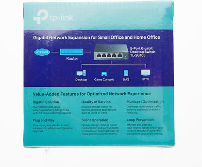 Tp-link, Switch De Escritorio 5 Puertos Gigabit, Tl-sg105
