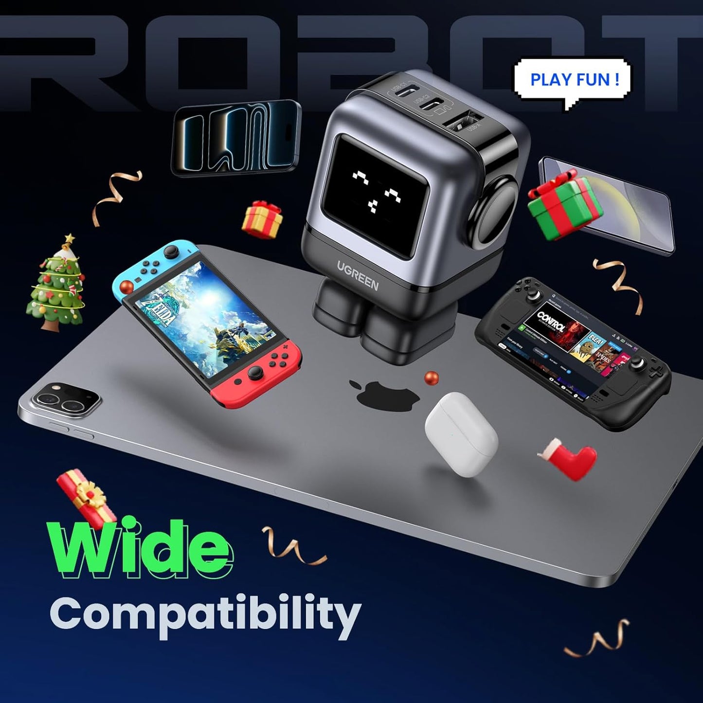 Cargador Ugreen C361 usb-c usb c carga 65w negro