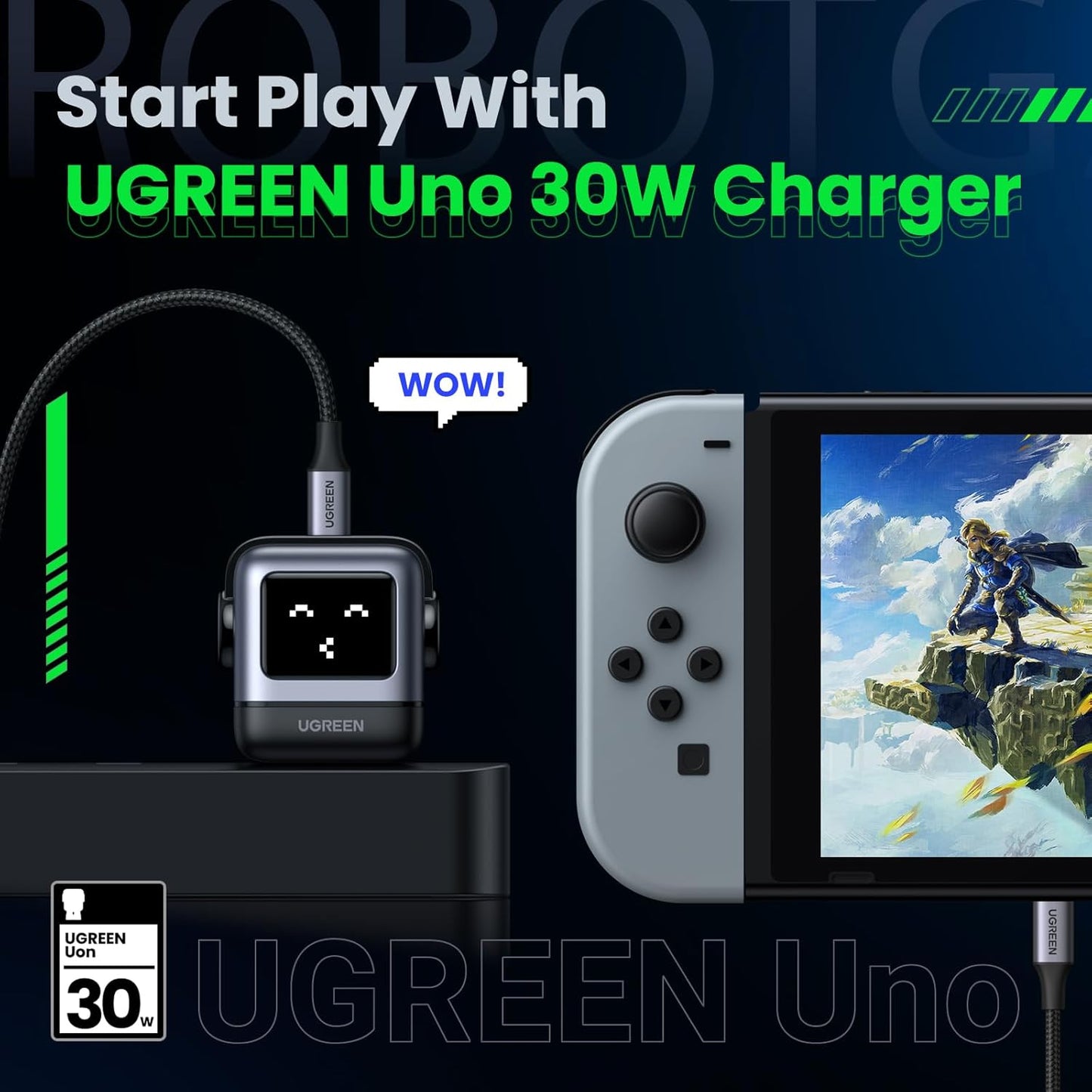 Cargador UGREEN Nexode 30W Tipo C Carga Rápida GaNRobot