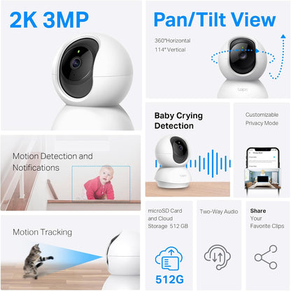 Tp-link Tapo C210 Camara De Seguridad Wifi 2k X2 Unidades Color Blanco