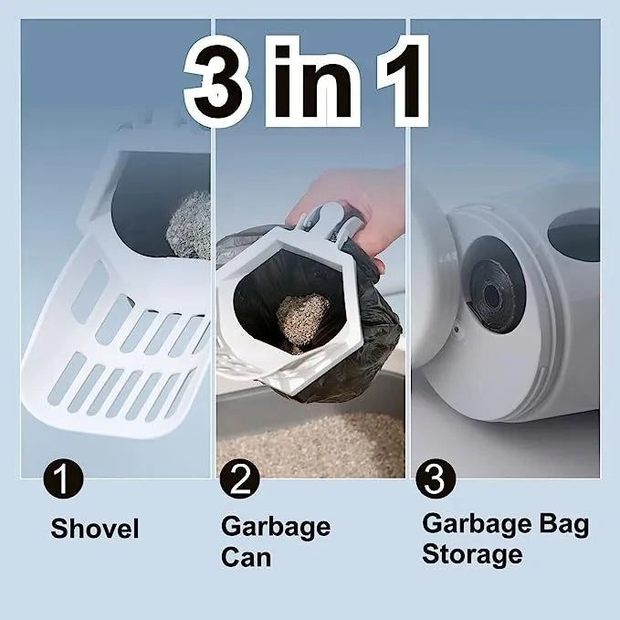 Pala recogedora De Arena Para Gatos Con rollo de 15 bolsitas