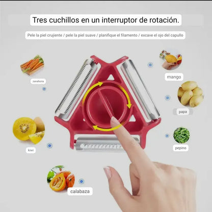 Rebanador 3 En 1 Cortador Rallador Pelador Multifuncional