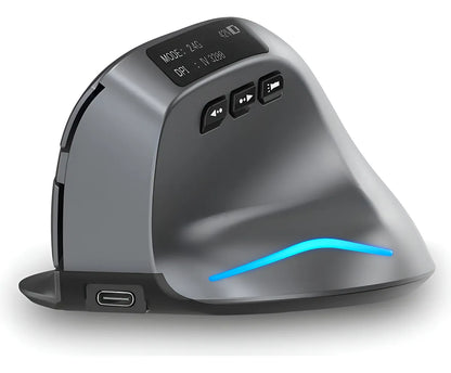 Mouse Vertical Zelotes F-26C Bluetooth Con Pantalla Inalambrico Recargable