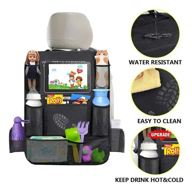 Organizador De Carro Asiento Trasero Organizador Vehículo Negro